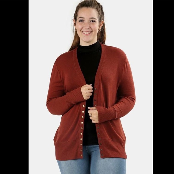 Plus size rust snap cardigan Boutique Plus size rust snap cardigan Boutique